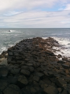 Giants Causeway stretching into the sea